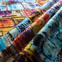 Tecido Decorativo Suede Estampado Street Grafitado D05 01 Metro - D'Rossi