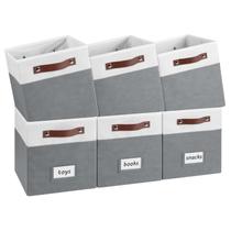 Tecido dobrável Storage Cubes FinishingBO, pacote com 6 unidades, branco/cinza Tecido dobrável Storage Cubes FinishingBO, pacote com 6 unidades, branco/cinza