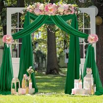 Tecido drapeado de arco de casamento FUHSY 5,5 m de chiffon verde esmeralda
