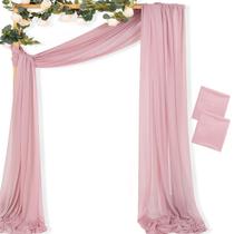 Tecido drapeado MLMC Dusty Rose 2 painéis de 8,8 x 6,1 m de casamento