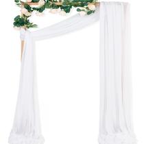 Tecido drapeado MLMC White Sheer Wedding Arch, painel de 9 x 6 m