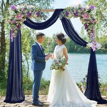 Tecido drapeado para arco de casamento FUHSY azul marinho de 6 m, chiffon transparente