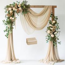 Tecido Drapeado para Arco de Casamento - Pano de Fundo Transparente (8,8 x 6m)