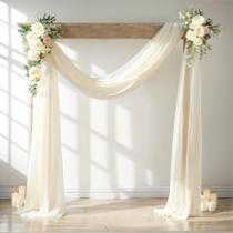 Tecido drapeado para arco de casamento PARTISKY 71x579cm Ivory Sheer Tecido drapeado para arco de casamento PARTISKY 71x579cm Ivory Sheer