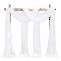 Tecido drapeado Wedding Arch Showgeous 4 painéis de 6,7 x 6 m branco