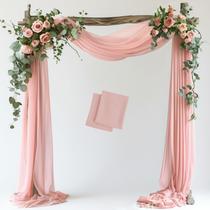 Tecido drapeado Wedding Arch Wokceer Blush 2 painéis 7,3 m x 6 m