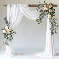 Tecido drapeado Wedding Arch Wokceer White 8,5 m x 6 m transparente