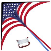 Tecido durável Kite TOY Life American Flag, linha de 100 m Tecido durável Kite TOY Life American Flag, linha de 100 m
