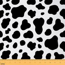 Tecido Erosebridal Cow Print, impermeável, 1 jarda, preto e branco