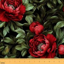 Tecido Erosebridal Red Flowers Flannel, 1 metro, repelente de água Tecido Erosebridal Red Flowers Flannel, 1 metro, repelente de água