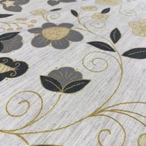 Tecido Estampado Linho Misto Floral 1,40m para Decoração de Cortinas e Almofadas