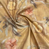 Tecido Estampado Linho Misto Floral 1,40m para Decoração de Cortinas e Almofadas