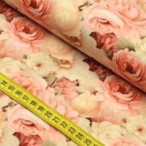 Tecido Estampado Para Patchwork - 3D Floral Salmão 2 D510 (0,50x1,50) Tecido Estampado Para Patchwork - 3D Floral Salmão 2 D510 (0,50x1,50)