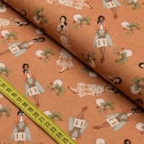 Tecido Estampado para Patchwork - Antique : Meninas Chics (0,50x1,40)