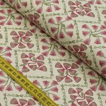 Tecido Estampado para Patchwork - Art Nouveau : Floral Fundo Bege (0,50x1,40)