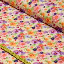 Tecido Estampado para Patchwork - Artesania : Flores Coloridas (0,50x1,50)