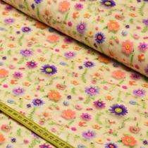 Tecido Estampado para Patchwork - Artesania : Flores com Ramos (0,50x1,50)