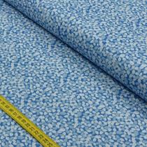 Tecido Estampado para Patchwork - Azuis: Folhas (0,50x1,50)