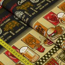 Tecido Estampado para Patchwork - Barrado Barbecue Cor 2162