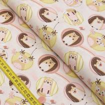 Tecido Estampado para Patchwork - Bichinhos Silvestres: Camafeu Rosa (0,50x1,40) Tecido Estampado para Patchwork - Bichinhos Silvestres: Camafeu Rosa (0,50x1,40)