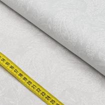 Tecido Estampado para Patchwork - Blanc : Cashmere Grande Branca Com Fundo Branco (0,50X1,40)