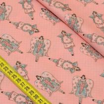 Tecido Estampado para Patchwork - Bonecas Retrô: Bonecas Retrô Fundo Rosa (0,50x1,40) Tecido Estampado para Patchwork - Bonecas Retrô: Bonecas Retrô Fundo Rosa (0,50x1,40)