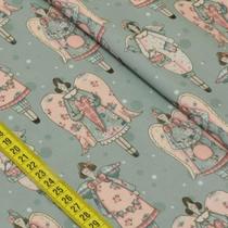 Tecido Estampado para Patchwork - Bonecas Retrô: Bonecas Retrô Grande (0,50x1,40)