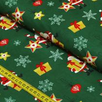 Tecido Estampado para Patchwork - Boneco Noel (0,50x1,40)