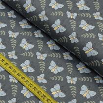 Tecido Estampado para Patchwork - Borboletando : Borboletando Fundo Marinho (0,50x1,40)