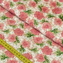 Tecido Estampado para Patchwork - Buquê de Rosas Cor 2181