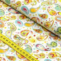 Tecido Estampado para Patchwork - Butterfly : Cashmere Amarelo (0,50X1,40)