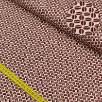 Tecido Estampado para Patchwork - Cafeteria: Grão de Café Fundo Bege (0,50x1,50)