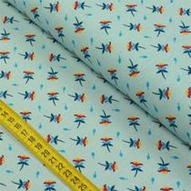 Tecido Estampado para Patchwork - Caleidoscópio: Mini Flores Cristal (0,50x1,40)