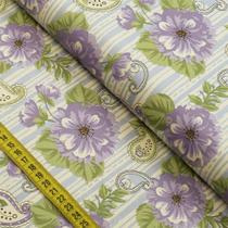 Tecido Estampado para Patchwork - Capadócia : Floral Lilás (0,50x1,40)