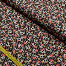Tecido Estampado para Patchwork - Caveira Mexicana (0,50x1,40)