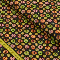 Tecido Estampado Para Patchwork - Caveira Mexicana Cor 2360 (0,50X1,40)