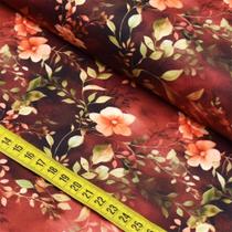 Tecido Estampado Para Patchwork - Clube Mais Criativo : Floral Bordô (0,50x1,40) Tecido Estampado Para Patchwork - Clube Mais Criativo : Floral Bordô (0,50x1,40)