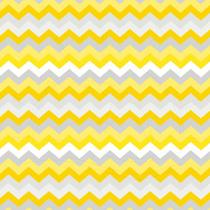 Tecido Estampado para Patchwork - Coleção Gris Chevron Amarelo com Cinza (0,50x1,40)