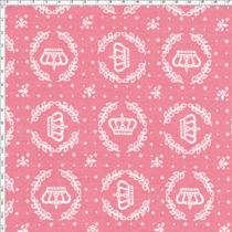 Tecido Estampado para Patchwork - Coroas Rosa Quartzo Cor 1544 (0,50x1,40) Tecido Estampado para Patchwork - Coroas Rosa Quartzo Cor 1544 (0,50x1,40)