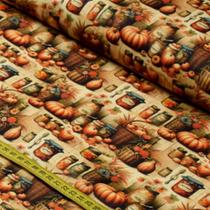 Tecido Estampado Para Patchwork - Country Life : Abóbora com Cesto (0,50x1,50) Tecido Estampado Para Patchwork - Country Life : Abóbora com Cesto (0,50x1,50)