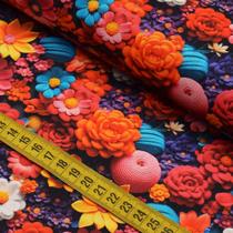 Tecido Estampado Para Patchwork - Crochê Flowers : Floral Vermelho (0,50x1,40) Tecido Estampado Para Patchwork - Crochê Flowers : Floral Vermelho (0,50x1,40)