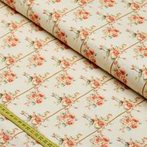 Tecido Estampado Para Patchwork - Delicatesse : Rosas 1 (0,50x1,50)