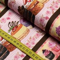 Tecido Estampado Para Patchwork - Desserts Cor 2759 (0,50X1,50) Tecido Estampado Para Patchwork - Desserts Cor 2759 (0,50X1,50)