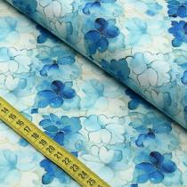 Tecido Estampado Para Patchwork - Devaneio Floral Azul 5 (0,50x1,50)
