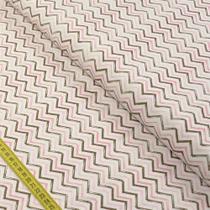 Tecido Estampado para Patchwork - Doçuras: Chevron Rosa e Marrom (0,50x1,40)