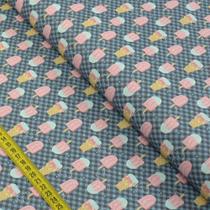 Tecido Estampado para Patchwork - Doçuras: Sorvetinhos Marinho (0,50x1,40) Tecido Estampado para Patchwork - Doçuras: Sorvetinhos Marinho (0,50x1,40)
