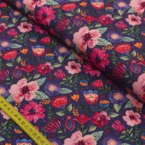 Tecido Estampado para Patchwork - Elegance: Floral Escuro (0,50x1,50)