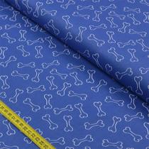 Tecido Estampado para Patchwork - Essentials Ossos Fundo Azul (0,50x1,50)