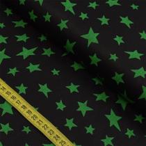 Tecido Estampado para Patchwork - Estrelas Neon : Estrelas Verde (0,50x1,50)