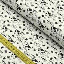 Tecido Estampado Para Patchwork - Fazendinha : Vaquinha Preta e Branca Cor 2637 (0,50X1,40)